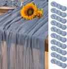 Dusty Blue Cheesecloth Table Runner 10 Pack Summer Sheer Blue Cheese Cloth Table