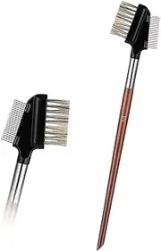 Dual Eyebrow Brush, Brow Brushes Spoolies for Eyebrows Metal Eyelash Comb Separator Eyelash Brushes Stainless Steel Lash Separator Tool Mascara Comb 2 in 1 Eyebrow Brush and Comb for Women Girls
