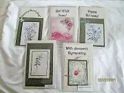 5 Assorted Handmade Greeting Cards- 3 Birthday, 1 Sympathy, 1 Get well #2