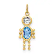 10K Yellow Gold March Boy Birthstone Charm