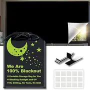 Blackout Blinds Shades [39"x 59"][100% Blackout Light][No Drill][DIY Cut to Any Size or Shape] Portable Temporary Travel Blackout Curtains for Nursery,Bedroom,Film Room,RV Car Windows Cover