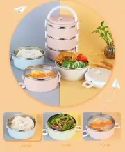 Stainless Steel Bento Food Container 3 cups Food Stackable Lunch Box BPO Free