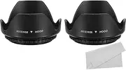 uxcell 58mm Camera Lens Hood, 2Pcs Flower Lens Hood Protector with Cleaning Cloth for Anti-Reflection Blocks Excess Sunlight to Reduce Lens Flare and Glare, Enhance Camera Photography