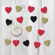 Iron On Tiny Heart Patches (10-Pack) Red, Black, & Gold Heart Patch Applique