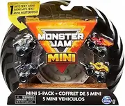 Monster Jam Mini, Official Mini Collectible Monster Trucks; 1:87 Scale 5-Pack Includes 1 Mystery Truck