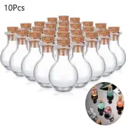 10 Pcs Mini Glass Bottles Drifting Bottles Small Wishing Bottles Cork Stopp-UU