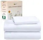 Soft 100% Cotton Sheets Twin Size Bed Sheet Set Deep Pockets, Twin Sheets Sateen