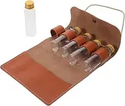 BIUDECO Travel Camping Condiment Bag 5 Glass Jars Portable Spice Container Canvas Storage Outdoor BBQ Accessory