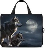 Laptop Case Sleeve Shockproof Computer Carrying Bag Wolves in The Moonlight Laptop Bag Tote Lightweight Notebook Case Cover Traveling Briefcase Handle Bags for Travel Business 13inch