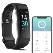 Fitness Tracker Smart Watch Bracelet Heart Rate Blood Pressure Oxygen Step Count