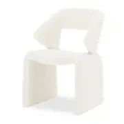 Merla Puffy Boucle Upholstered Accent Chair - Cream White