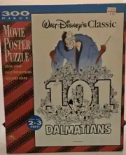 Vtg 90s Walt Disney's Classic 101 Dalmations Jigsaw Puzzle Poster 24x36 300 Pcs