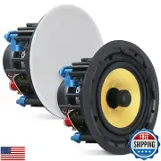 Pyle 6.5” Ceiling Speaker Set - 2-Way Full Range Speaker (Pair) Built-in Elec