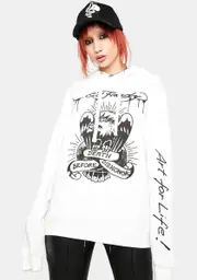 [Ed Hardy] Cloud Dancer Graphic Hoodie