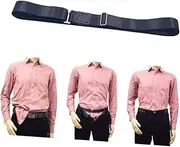 [Minkissy] Adjustable Shirt Belt for Men Women Non Slip Shirt Tuckers Elastic Day Comfort for Dress Shirts Casual Wear Black