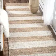Jute Rug Hemp Runner Carpet Natural Jute Design Rustic Look Braided Stylish Area