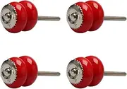 Ceramic Knob,Cabinet,Furniture Pull Handles,Door Pull,Drawer Pull Handle,4pcs Ceramic Knobs Vintage Knob Drawer Pull Handle Furniture Cabinet Cupboard Wardrobe Dresser Door Accessory Decoration Red