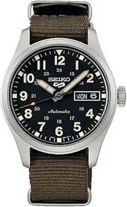 [SEIKO] 5 Sport SRPJ85 Olive Green Nylon Automatic Watch, Black, Black, Automatic Watch