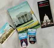 Vintage Washington DC Souvenir Lot Patches Postcard Guide Jefferson Memorial