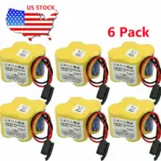 US 6 pcs 6V BR-2/3AGCT4A PLC Battery For FANUC A98L-0031-0025 CNC Mahine + Plug