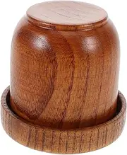 WOONEKY 1 Set Solid Wood Sieve Cup Dice Stacking Cups Wooden Dices Rolling Cup Game Dices Accessories Wooden Dices Cup Ktv Bar Supplies Dices Shaker Dices Cup for Bar Dices Cup with Lids