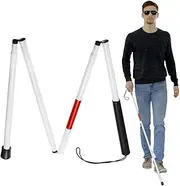 Blind Cane Walking Stick | Folding Blind Cane Reflective Red Walking Stick - Ultra Light Aluminum Alloy Guide Stick for The Blind Men & Women Jmedic