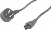 IEC C5 To 10A Right Angle Mains Power Cord 1.0mm Black Power Lead Cord Cable 1M