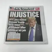 NEW TRUMP GUILTY CONVICTED NEW YORK POST NEWSPAPER MAY 31 2024 INJUSTICE
