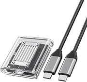 Generic Mini 2230 M.2 NVMe Portable SSD Case 10Gbps External SSD Enclosure Case Support UASP M.2 to USB Type C Transparent External Adapter UP to 4TB for PCIe SSD