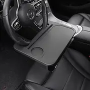 Auto Steering Wheel Tray Desk - Multi-Functional Black Portable Car Double-Sided Trays,Laptop, IPad, Notebook,Tablet, and Food Eating Table for Drivers - Fits Most Vehicles Steering Wheels for Travels