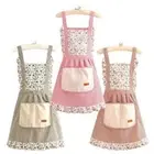 Cotton Lace Aprons Waterproof Painting Apron New Cooking Apron for Women Girl