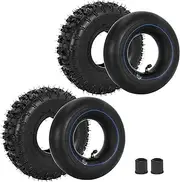 2 Set of 4.10-4 Inch Air Filled Inner Tubes with Bent Valve Stem Replacement for Garden Rototiller Snow Blower Mowers Hand Truck Wheelbarrow Go Kart Kid ATV