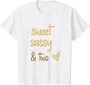 [X.Style] Kids Birthday Girl tee for Toddler n Kids Sweet Sassy Two 2nd bir ds783 T-Shirt (S) White