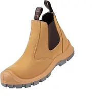 [TAERDUN] Steel Toe Work Boots for Men Slip-on Chelsea Boot, Men's Industrial & Construction Shoes, Waterproof, Lightweight, Comfortable, Non-slip Safety Shoes, Black