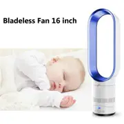 16 inch Household Mute Shaking Head Remote Control Desk Electric Leafless Fan (Blue)