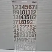 Kaisercraft "Metallic Silver" Number Sticker Sheet Scrapbook Cards Craft