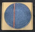 Levis Strauss Set of 4 Appetizer Plates Stoneware Blue Red Stripe 6.75" Target
