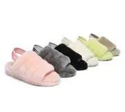 AUSTRALIAN SHEPHERD® UGG Women Slingback Fluffy Slides Puffy - Cream / AU Ladies 7 / AU Men 5 / EU 38