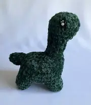 New Handmade Crochet Green Brontosaurus Dinosaur Amigurumi 8” Tall Soft Plush