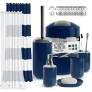 Nestl 20 Piece Bathroom Accessories Set, Navy Blue Bathroom Decor Set