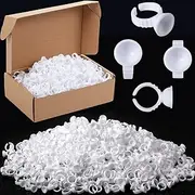 1000 Pcs Glue Rings for Eyelash Extensions Lash Rings Disposable Lash Glue Rings for Beauty Salons Lash Glue Holder Lash Fanning Glue Cups Eyelash Extension Supplies (Round Style)