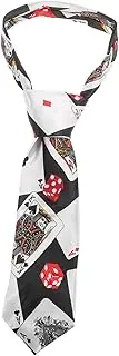 STOBOK Magician Dress up Tie Mens Carnival Party Silk Tie Gambling Show Fathers Day Magician Ties Black Mens Tie Costume Floral Poker Ties Neck Bedside Table Man
