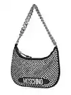 AW23 MOSCHINO Couture Jeremy Scott Rhinestone Studded Black Silver Shoulder Bag