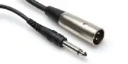 HOSA PXM-103 1/4" TS - XLR Male 3 Foot Unbalanced Cable OFC Spiral Shield