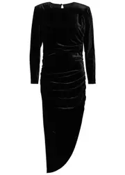 Veronica Beard Tristana Stretch-velvet Midi Dress - Black - 6 (UK10 / S) 6 (UK10 / S)