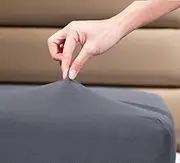 Extra Deep Fitted Sheet Super King Size Cotton - Jersey Fitted Sheet 4 Way Stretch Grey Bedding - Shrinkage and Fade Resistant. (Super King (180x200cm), Grey).