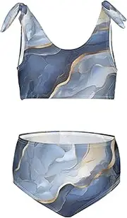 [Caihoyu] Swimsuit for Girls 2-Piecing Toddler Bathing Suit Cute Kids Bathing Suit with Adjustable Strap