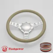 14" Billet Steering Wheel Tan Half Wrap Chevrolet Monte Carlo Camaro w/ Horn