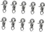 Levemolo 10pcs Birdcage Lock Bird Cage Lock Buckle Pet Bird Cage Door Buckle Lock Snap Hooks Metal Clip Pet Cages Chains Heavy Duty Snaps Hook Anti-Escape Latch Birds Cage Door Buckles