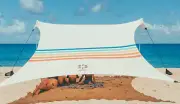 Neso Beach Tent with Sand Anchor, Portable Sunshade - 7' x 7' (Rainbow)